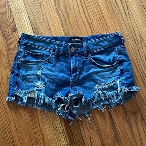 Express Low Rise Denim Shorts